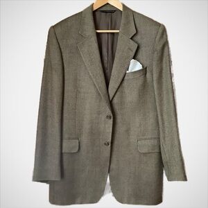 VINTAGE Neutral Italian Cashmere Tweed Blazer Size 42R